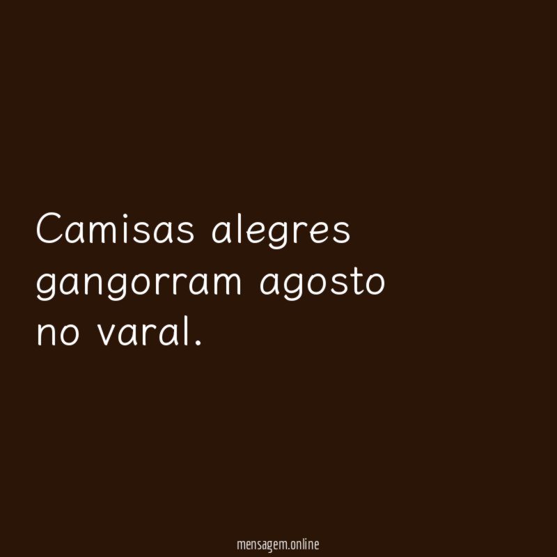 Camisas alegres gangorram agosto no varal