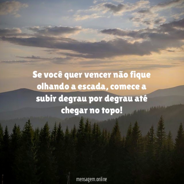 Se você quer vencer não fique olhando a escada