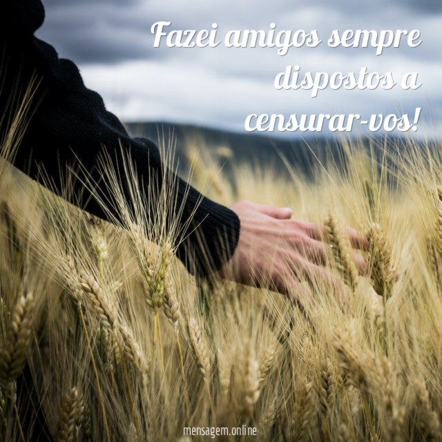 Fazei amigos sempre dispostos a censurar-vos