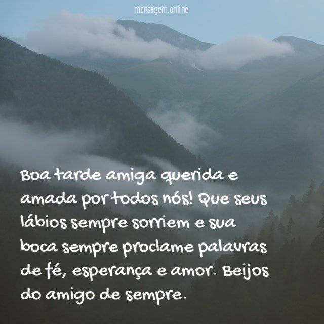 Boa tarde amiga querida e amada por todos nós
