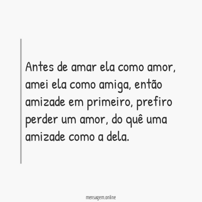Antes de amar ela como amor