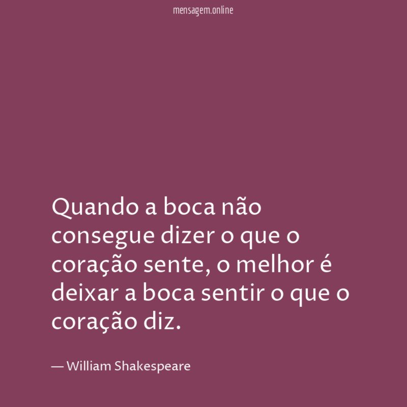 Quando a boca não consegue dizer o que