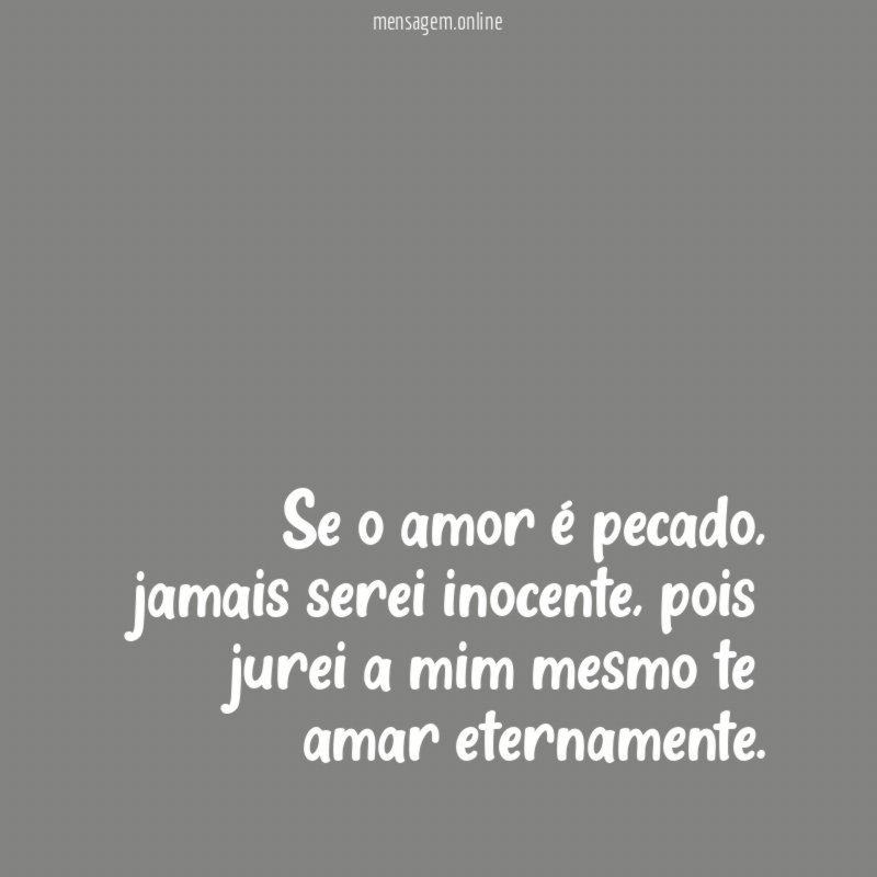 Se o amor é pecado