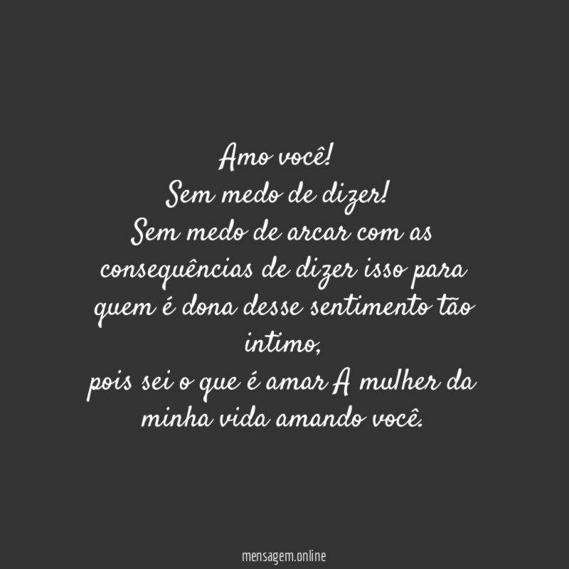 Amo você!