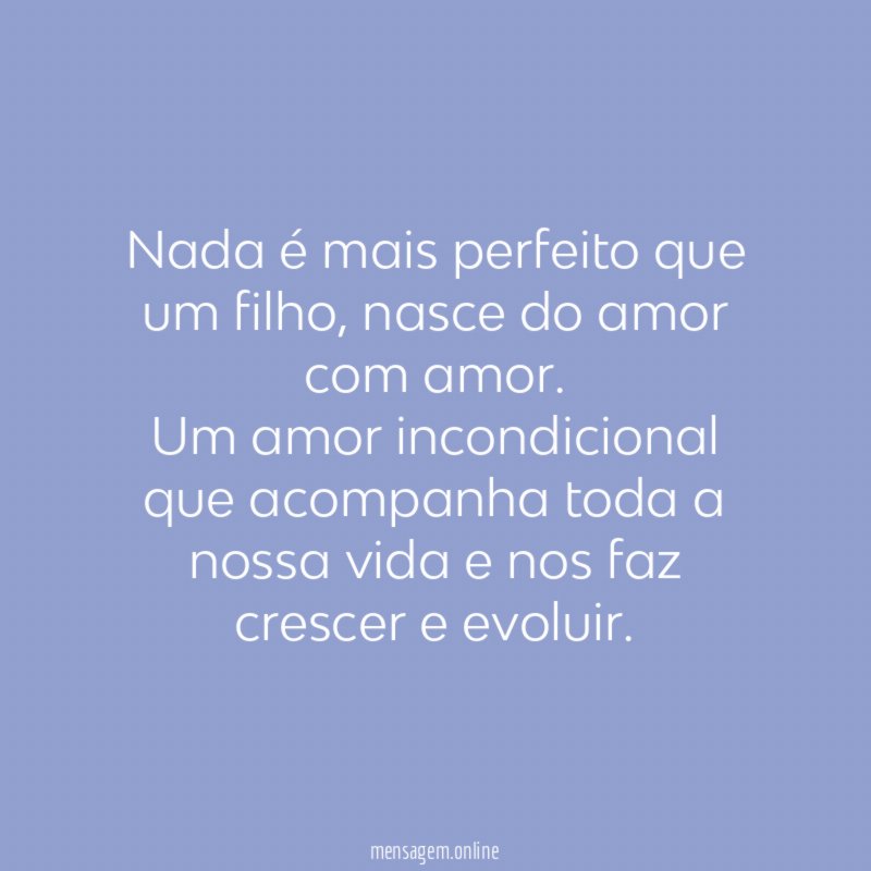 Nada é mais perfeito que um filho