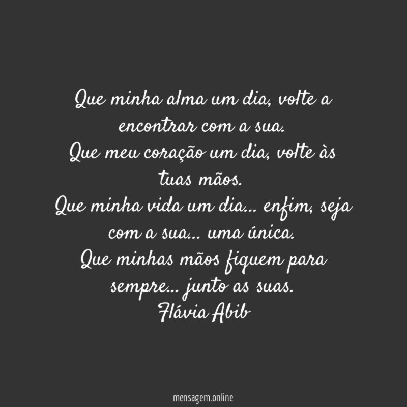 Que minha alma um dia