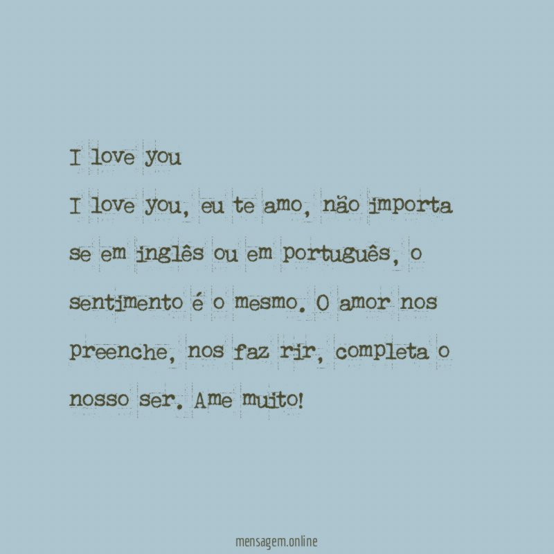 I love you I love you