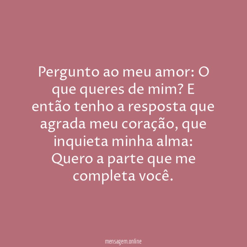 Pergunto ao meu amor
