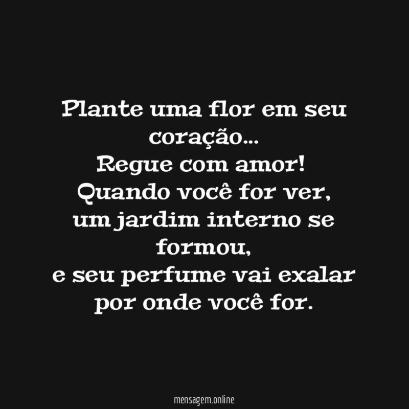 Plante uma flor em seu coração
