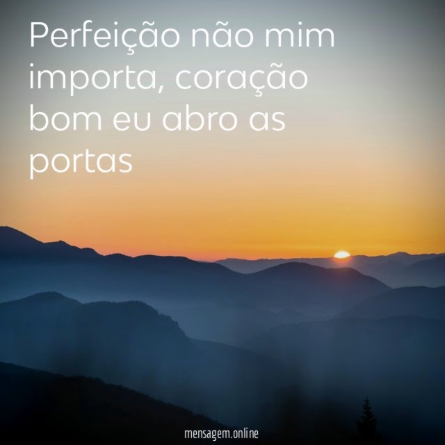 Perfeição não mim importa