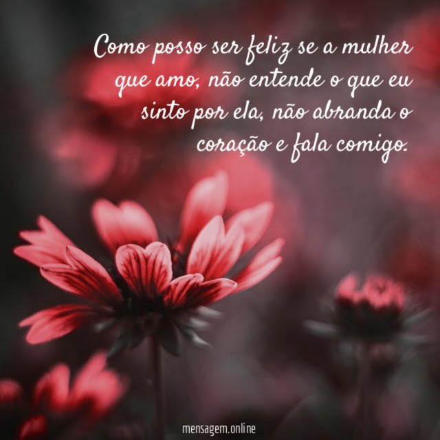 Como posso ser feliz se a mulher que amo