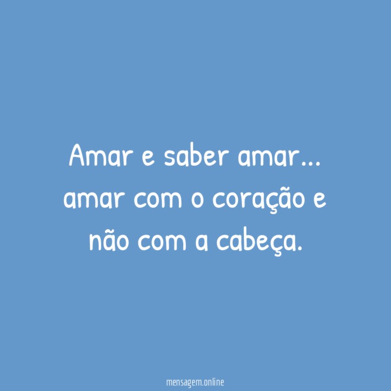 Amar e saber amar