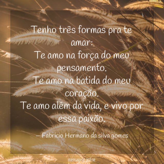 Tenho três formas pra te amar
