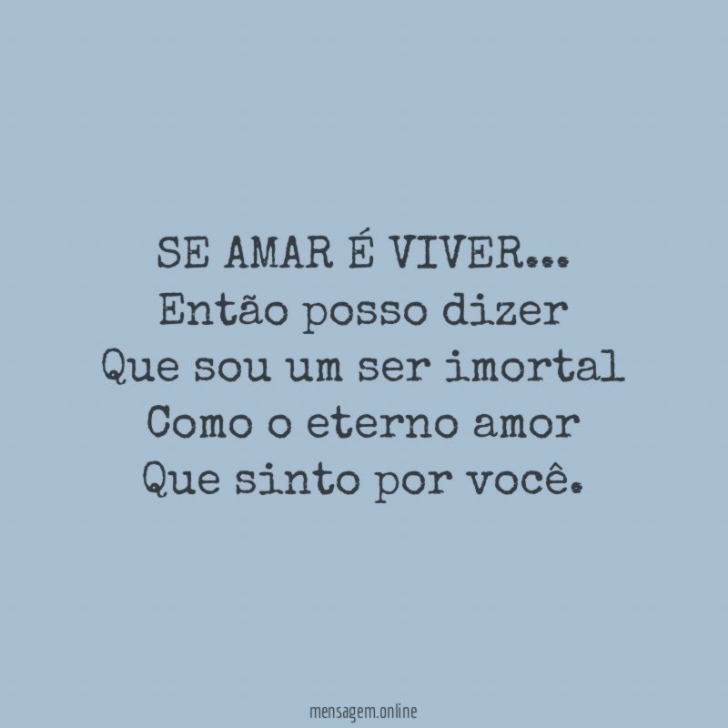 SE AMAR É VIVER