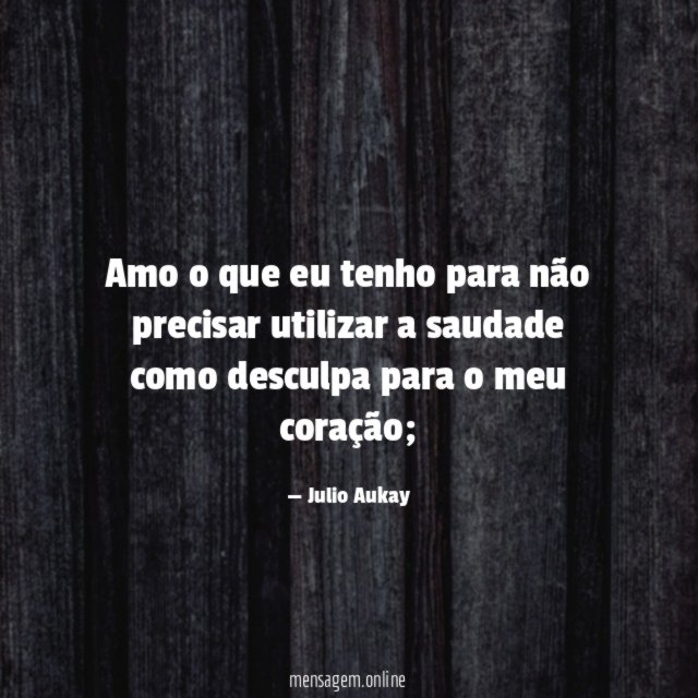 Amo o que eu tenho para não precisar