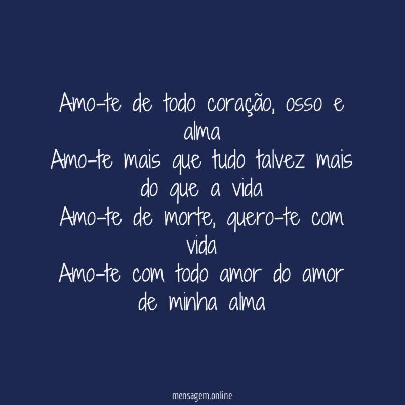 Amo-te de todo coração