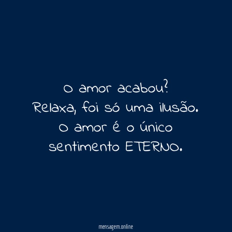 O amor acabou