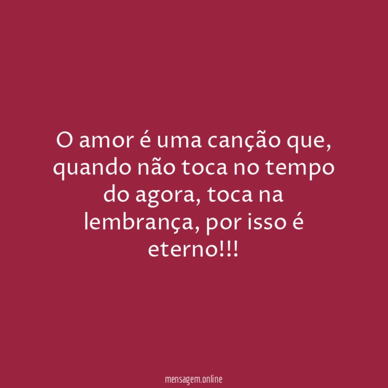 O amor é uma canção que