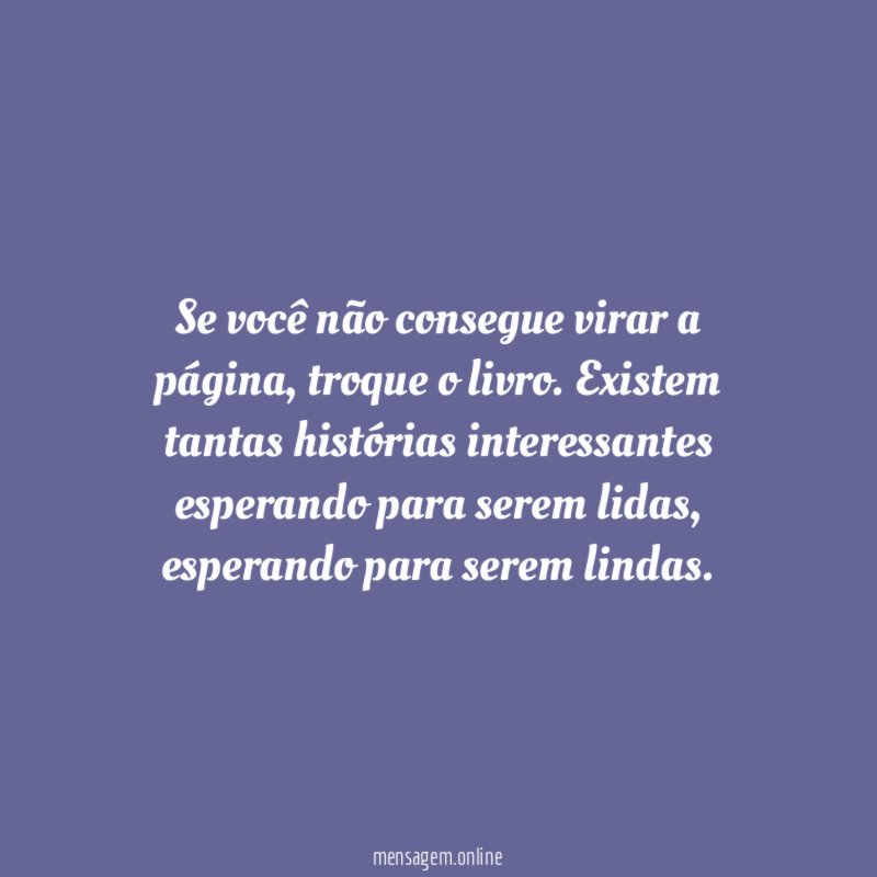 Se você não consegue virar a página