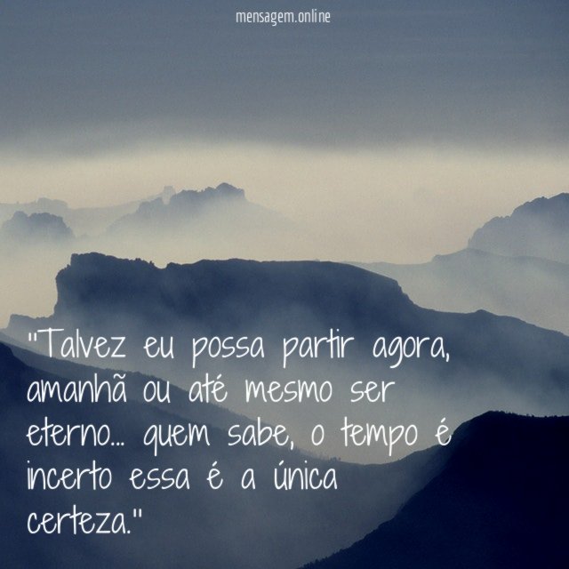 'Talvez eu possa partir agora