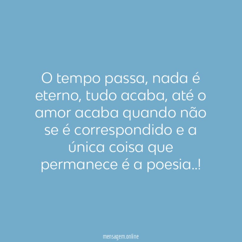 O tempo passa