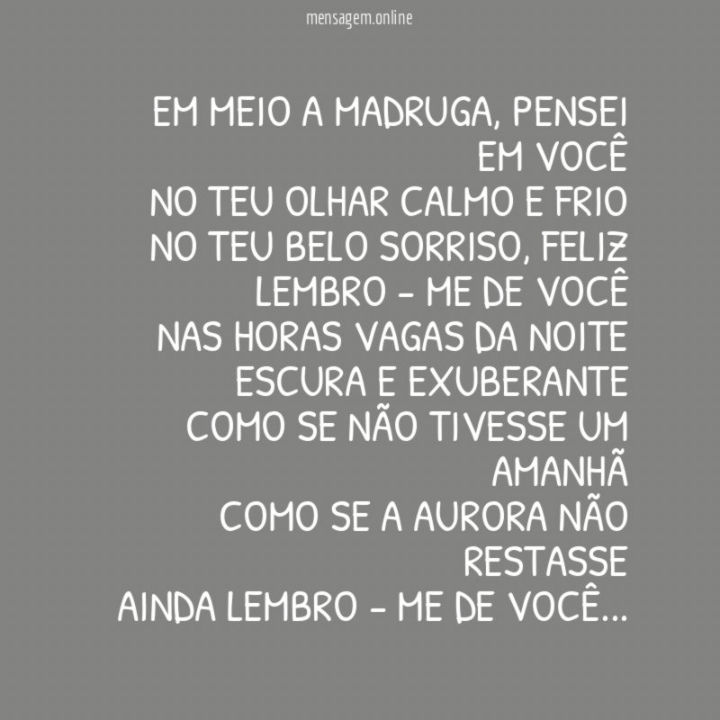 Em meio a madruga