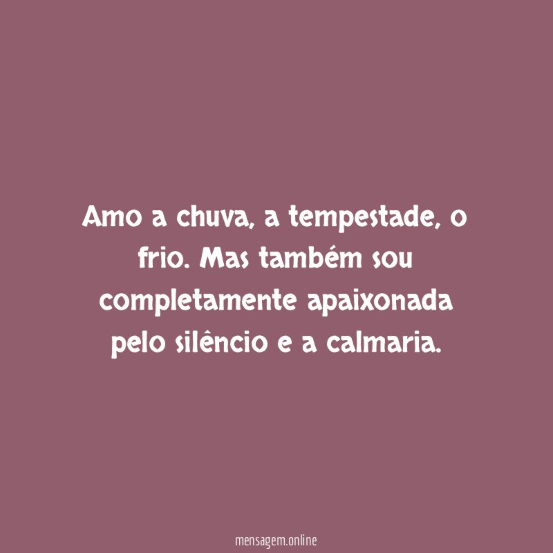 Amo a chuva