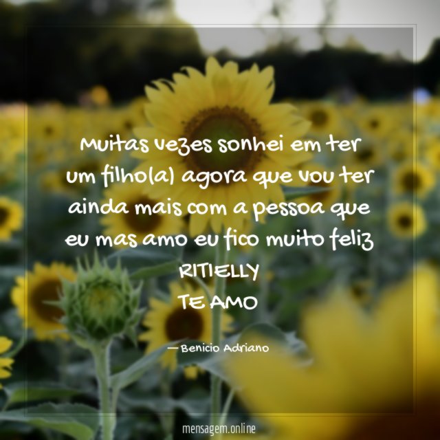 muitas vezes sonhei em ter um filho(a) agora