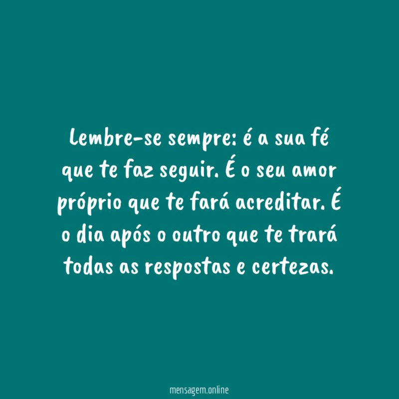 Lembre-se sempre