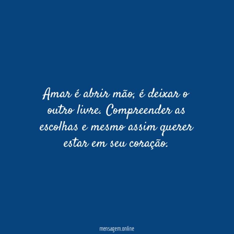 Amar é abrir mão