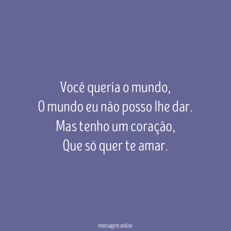 Você queria o mundo