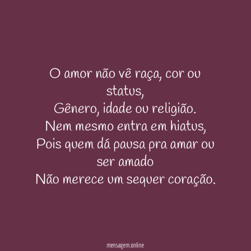 O amor não vê raça