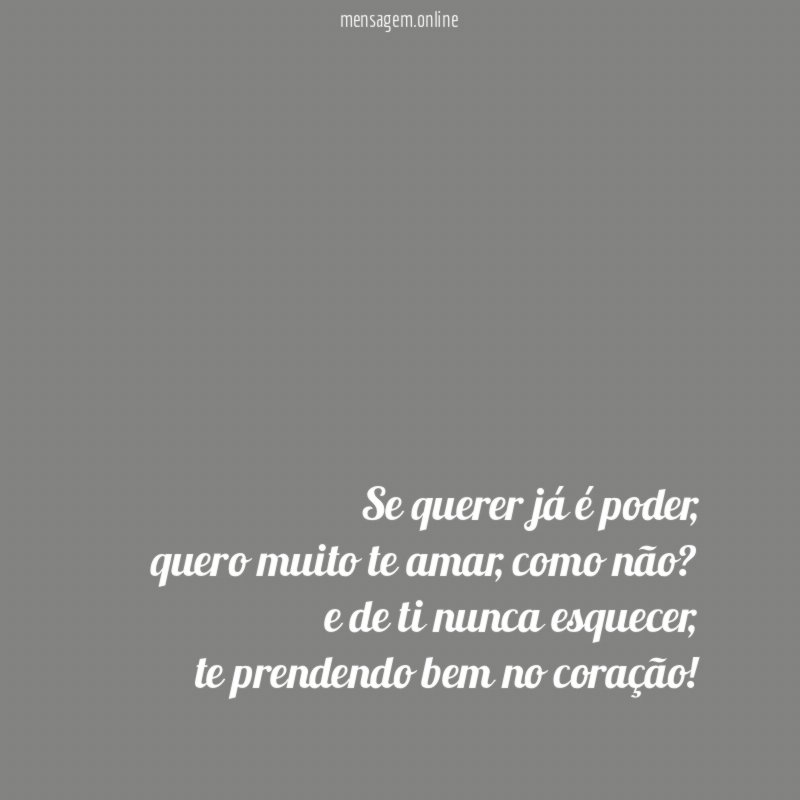 Se querer já é poder