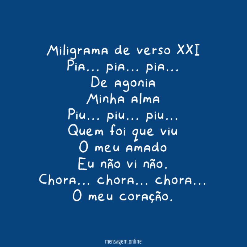 Miligrama de verso XXI