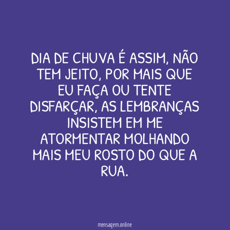 Dia de chuva é assim