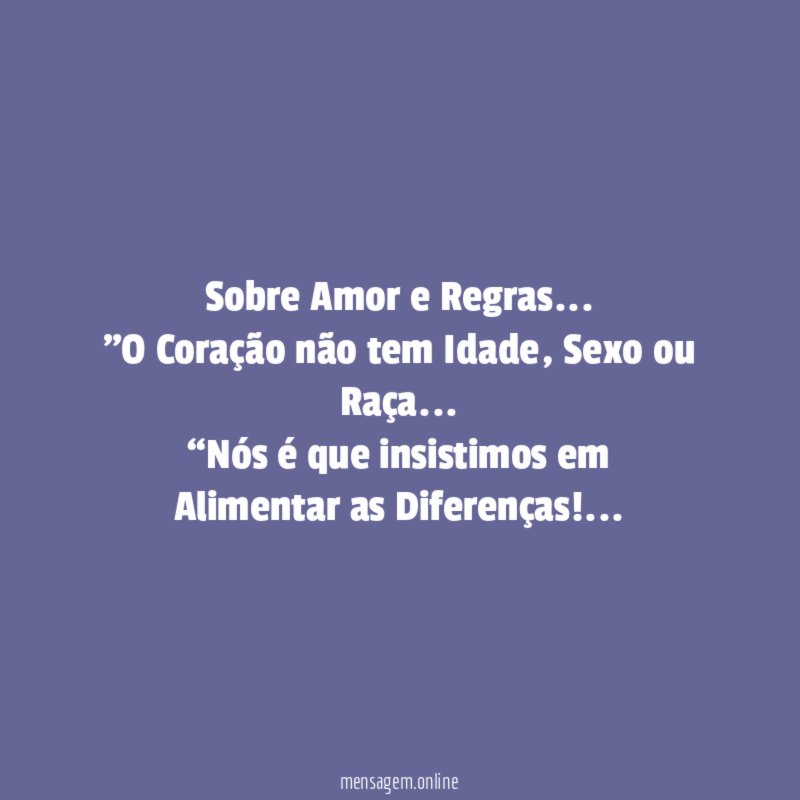 Sobre Amor e Regras