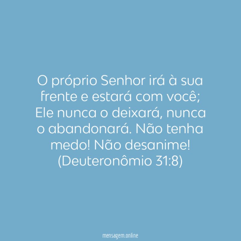 O próprio Senhor irá à sua frente e estará com você