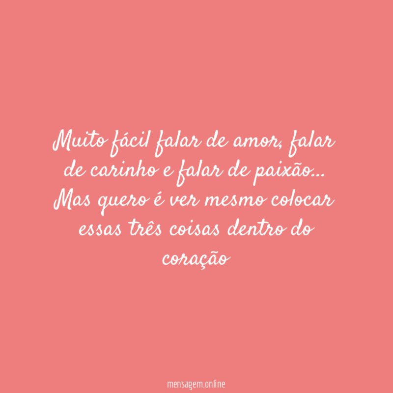 Muito fácil falar de amor