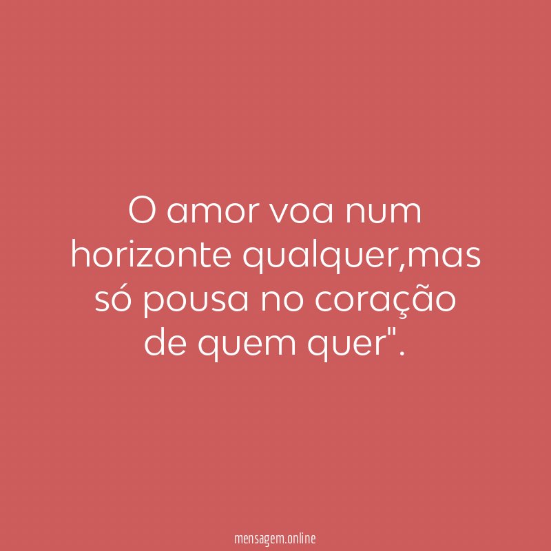 O amor voa num horizonte qualquer