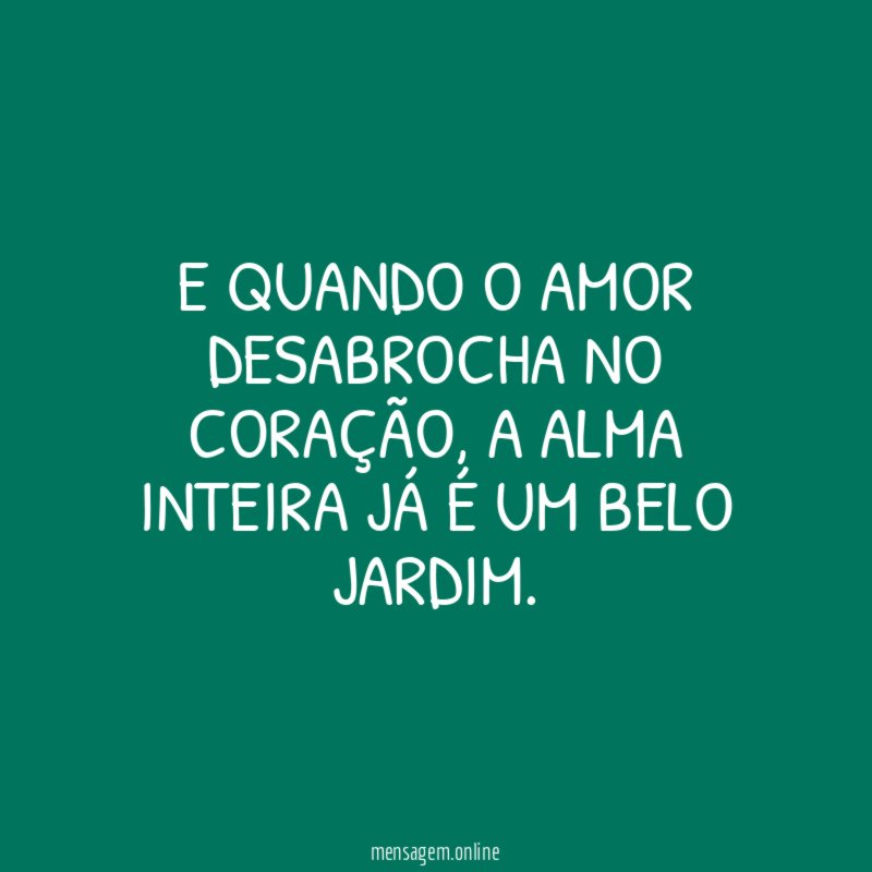 E quando o amor desabrocha no coração