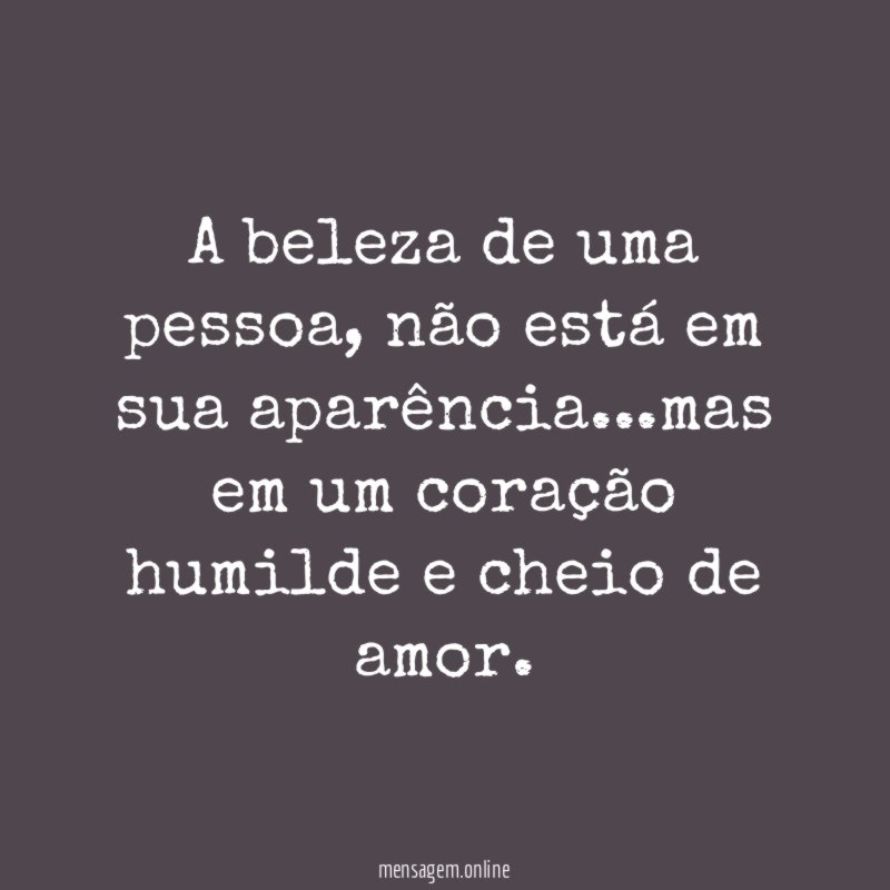A beleza de uma pessoa