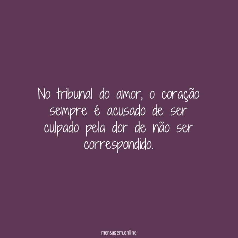 No tribunal do amor