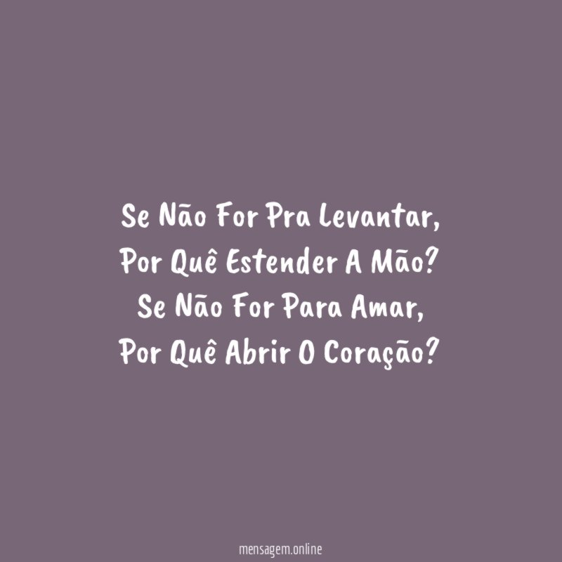 Se Não For Pra Levantar