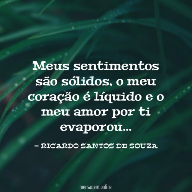 Meus sentimentos são sólidos