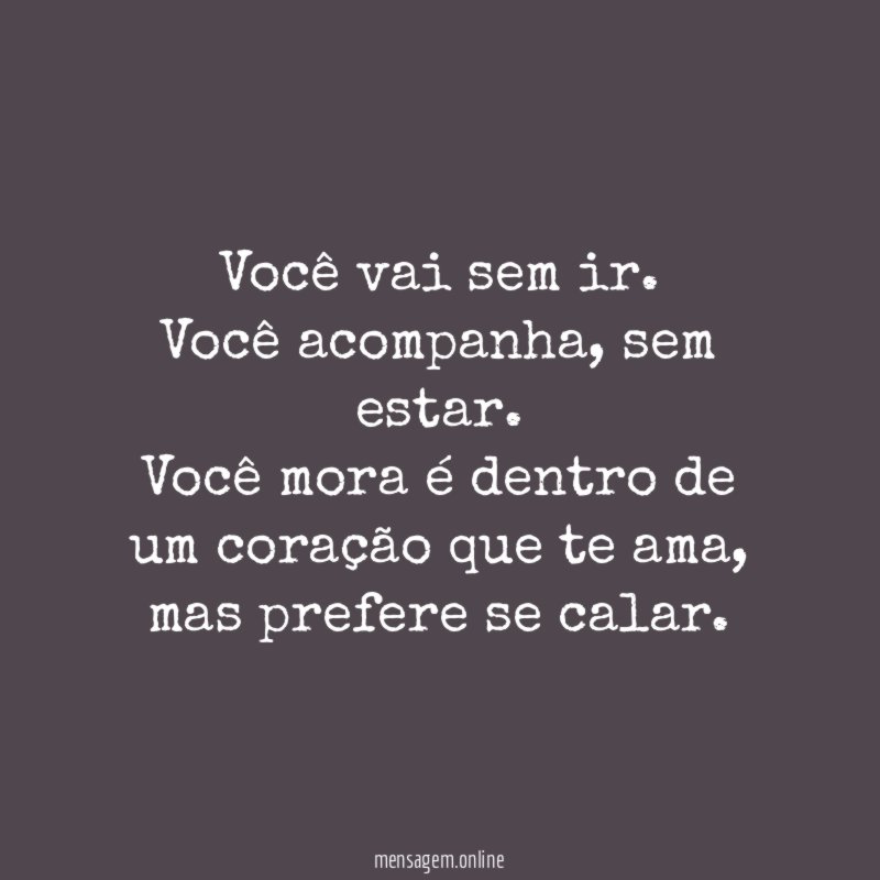 Você vai sem ir