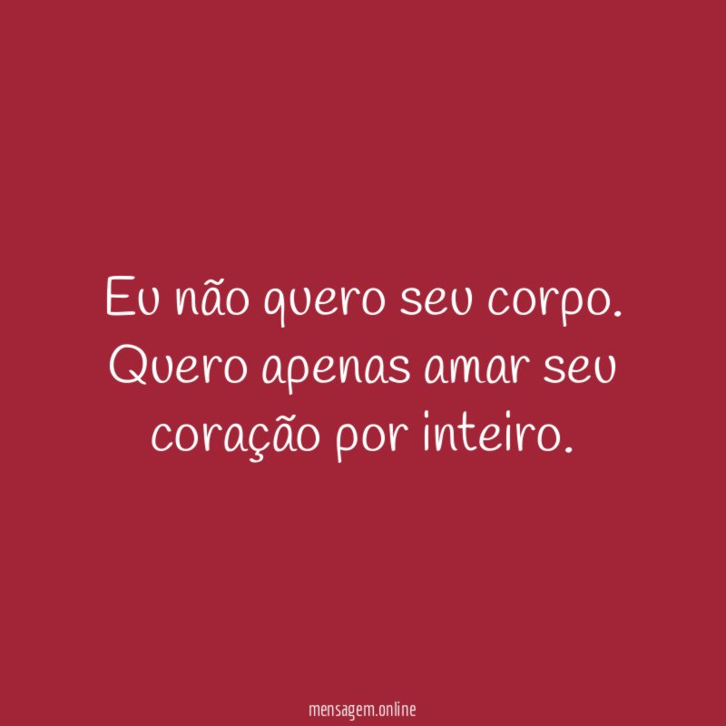 Eu não quero seu corpo