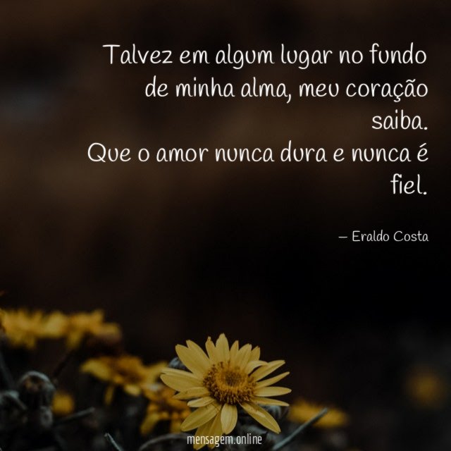 Talvez em algum lugar no fundo de minha alma