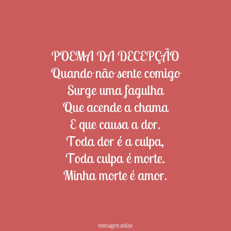 POEMA DA DECEPÇÃO