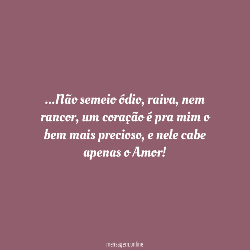 Não semeio ódio