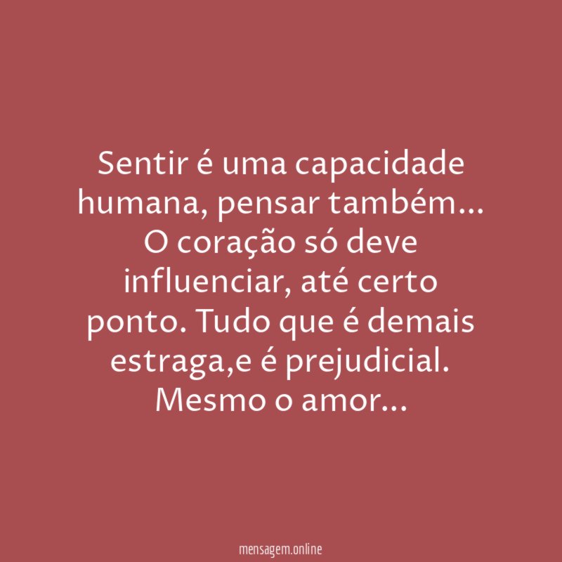 Sentir é uma capacidade humana